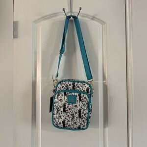 The nightmare  before Christmas Crossbody Bag in Teal and Black Floral
